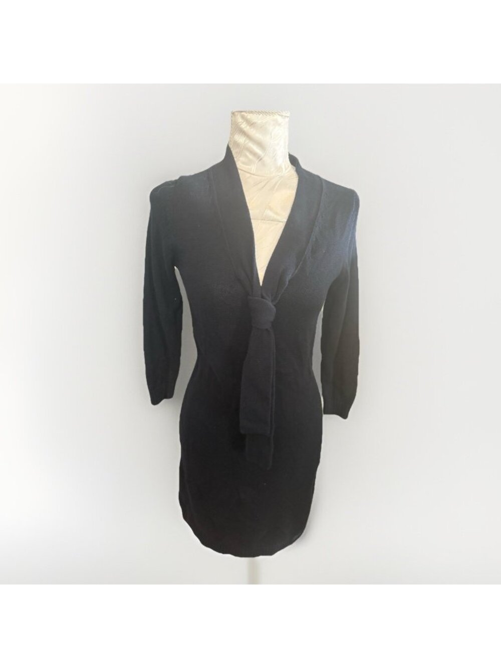 Banana Republic Women's Sweater Dress Blue with Neck Tie Size XS Long Sleeve